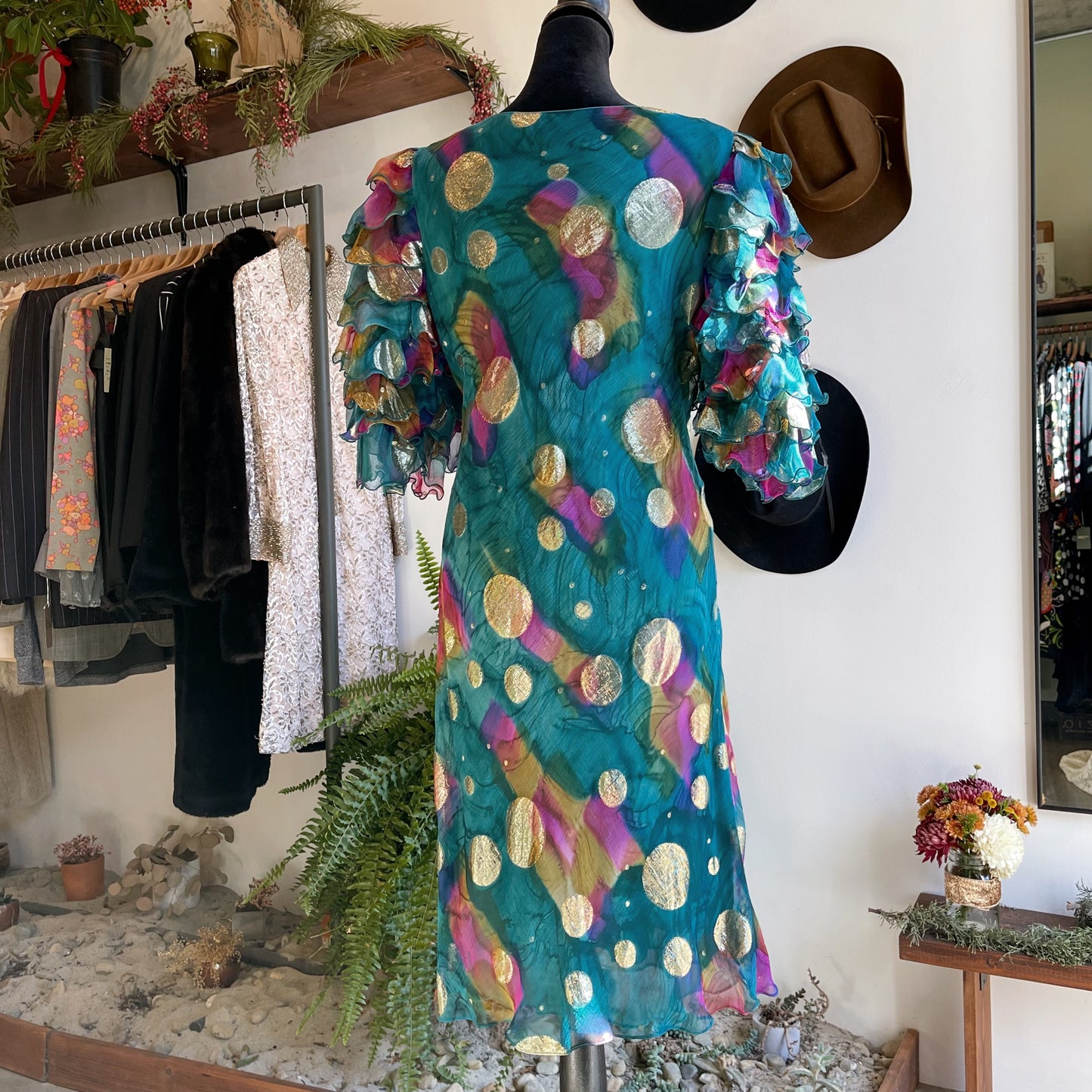 RESERVED 1980s Vintage Judy Hornby Silk Dress