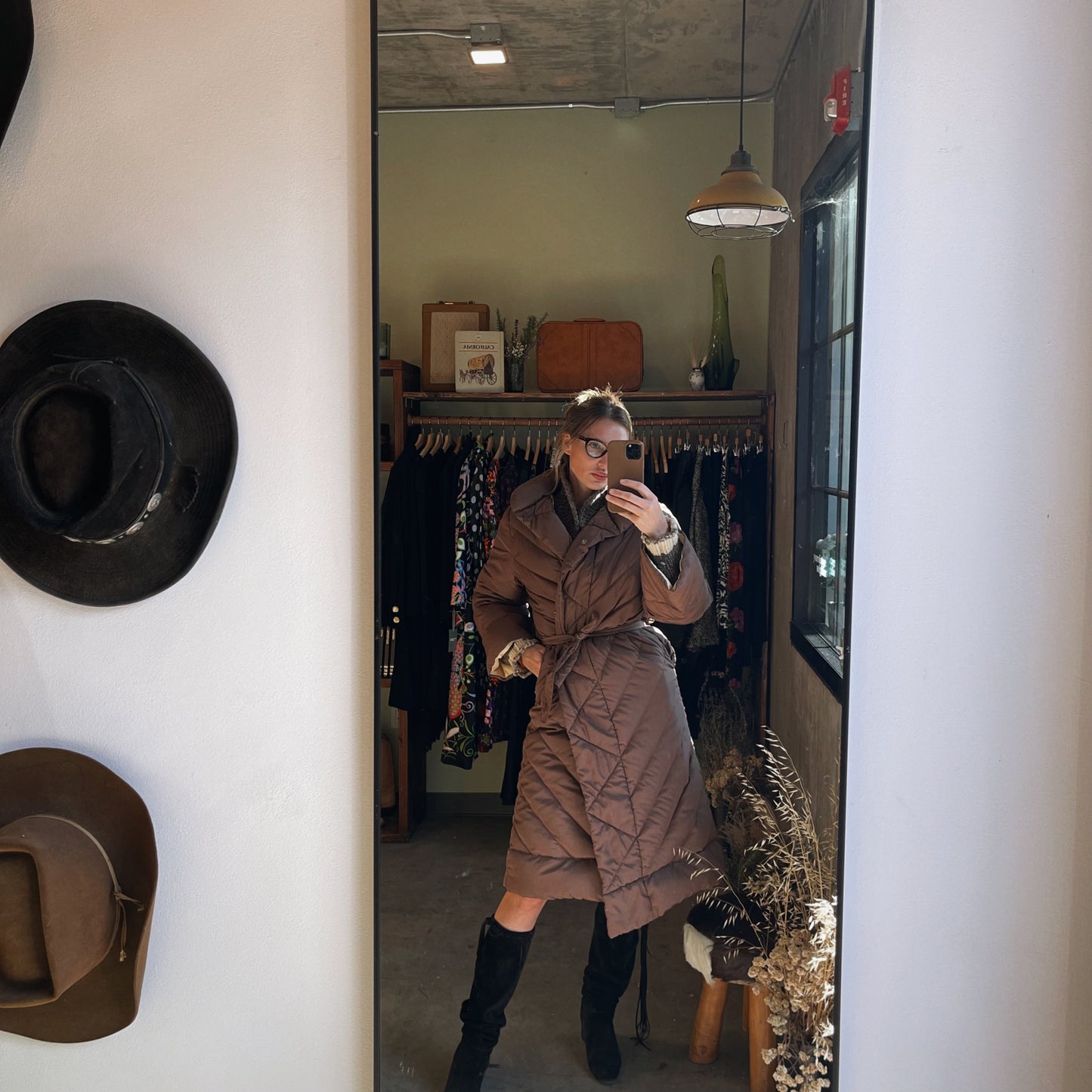 Vintage Bill Blass Cacoon Down Quilted Brown Jacket