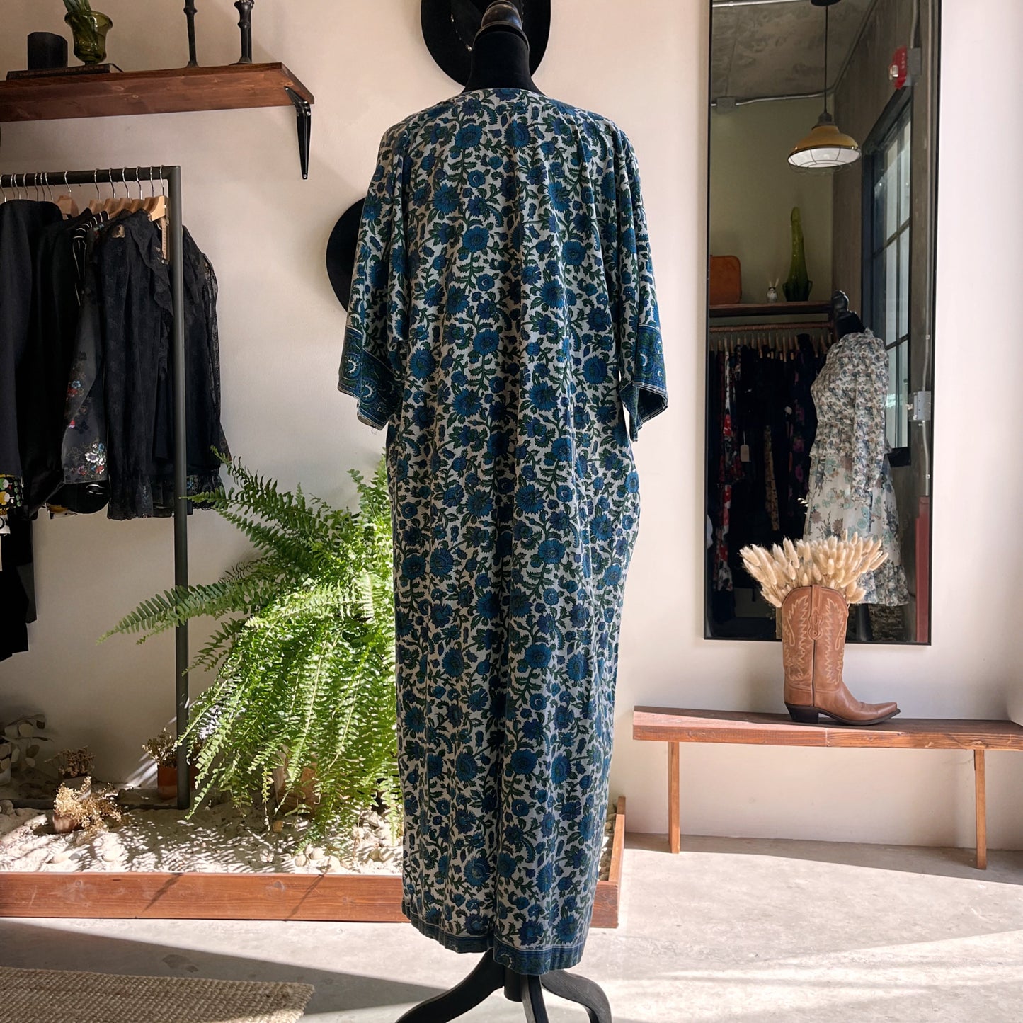 1970s Vintage Cotton Caftan Dress