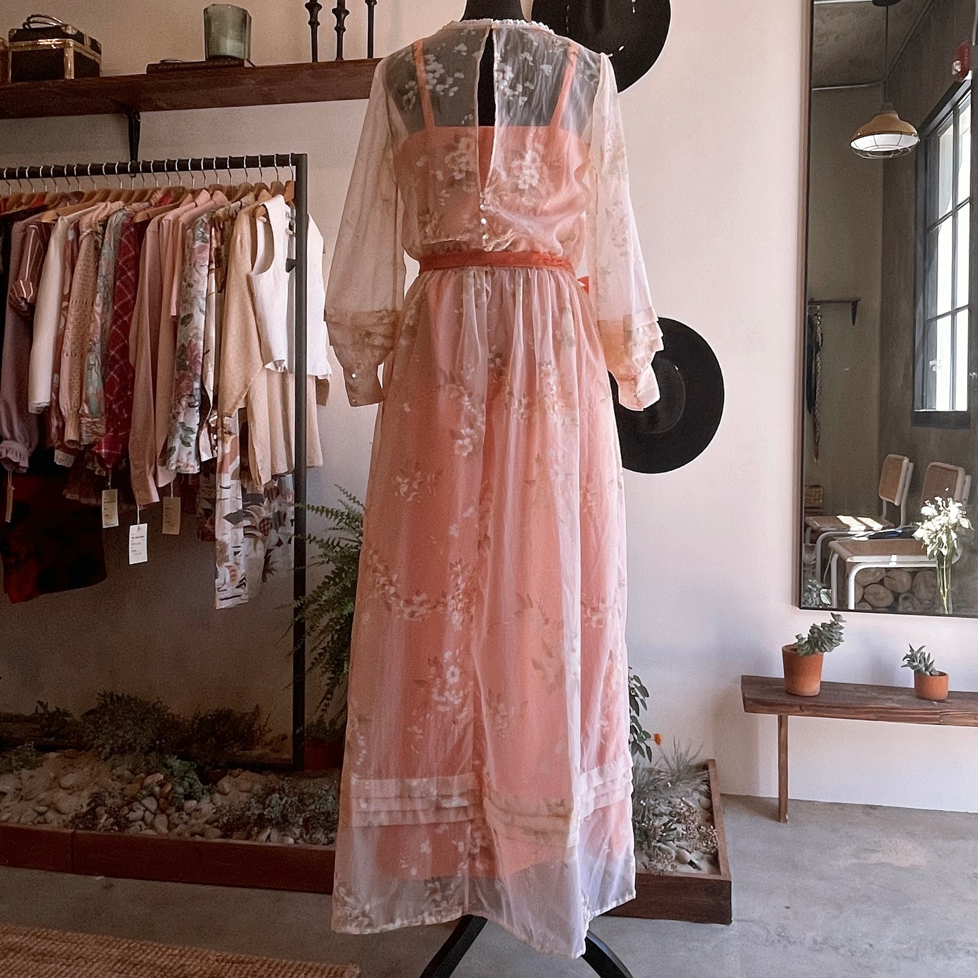 Vintage 70s Floral Chiffon Dress Vintage 70s Floral Chiffon Dress