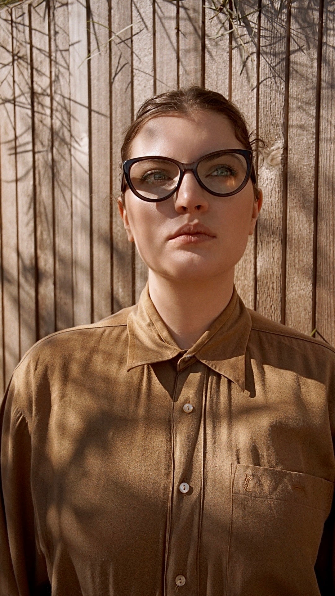 Vintage Yves Saint Laurent Button-Up Top with Embroidered YSL Pocket 80’s - SHOP EZRA