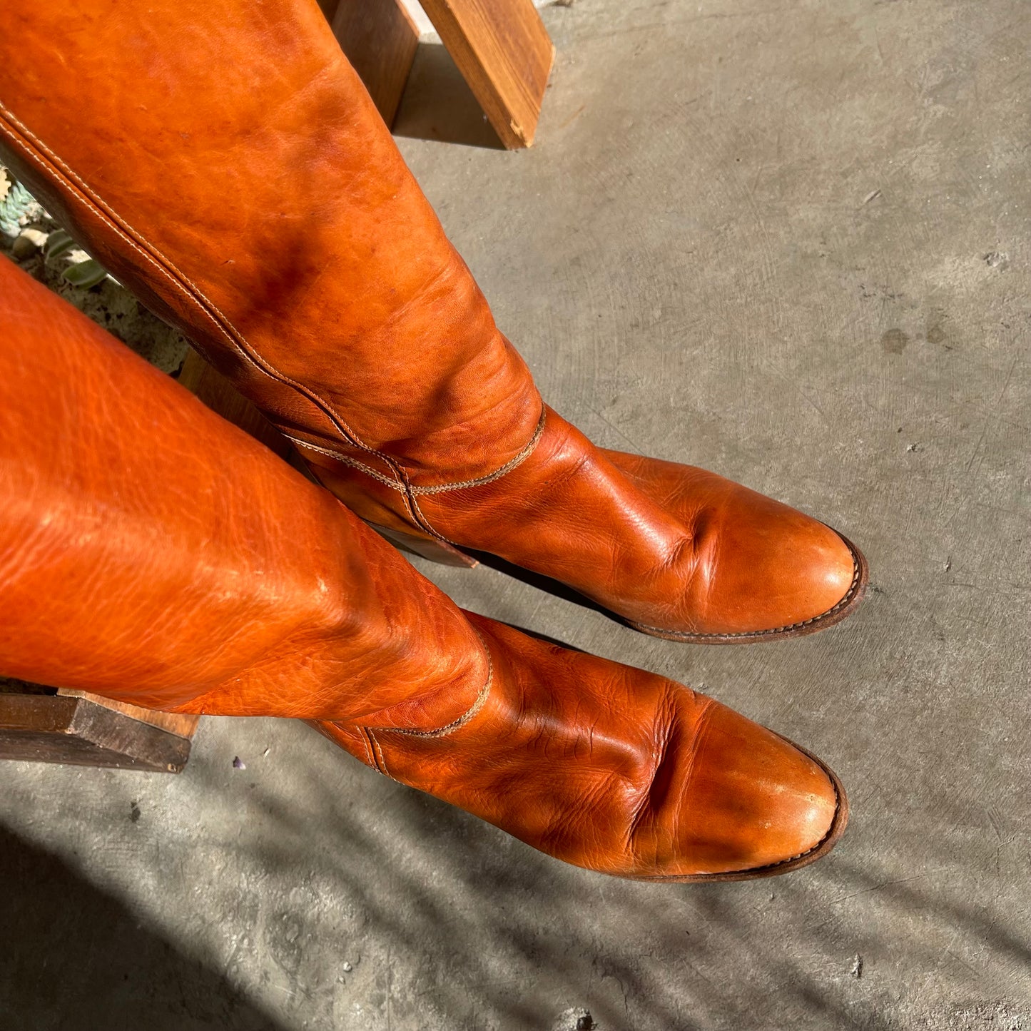 Brazilian Leather Round Toe Vintage Boots 10