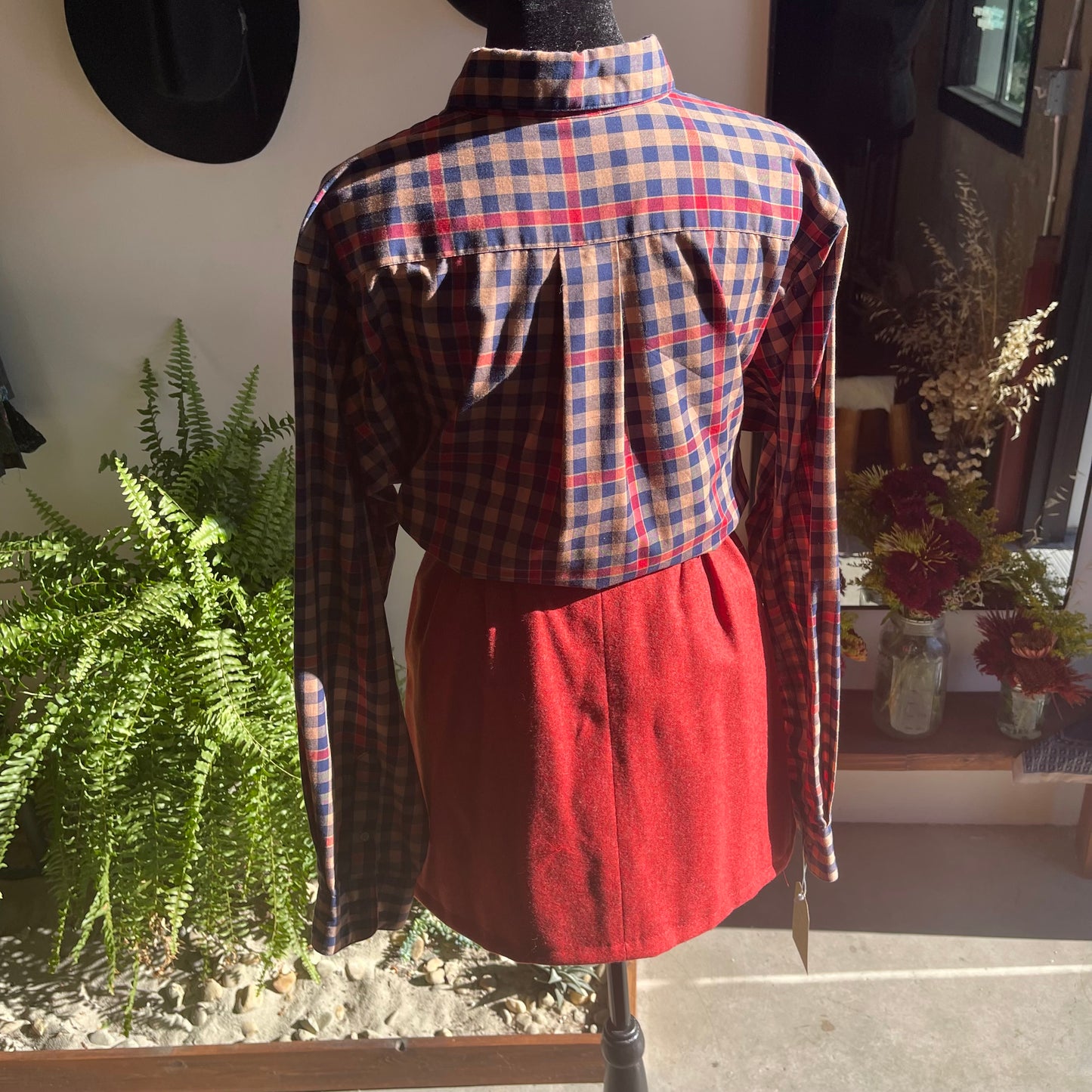 1980s Vintage Christian Dior Plaid Button-Up