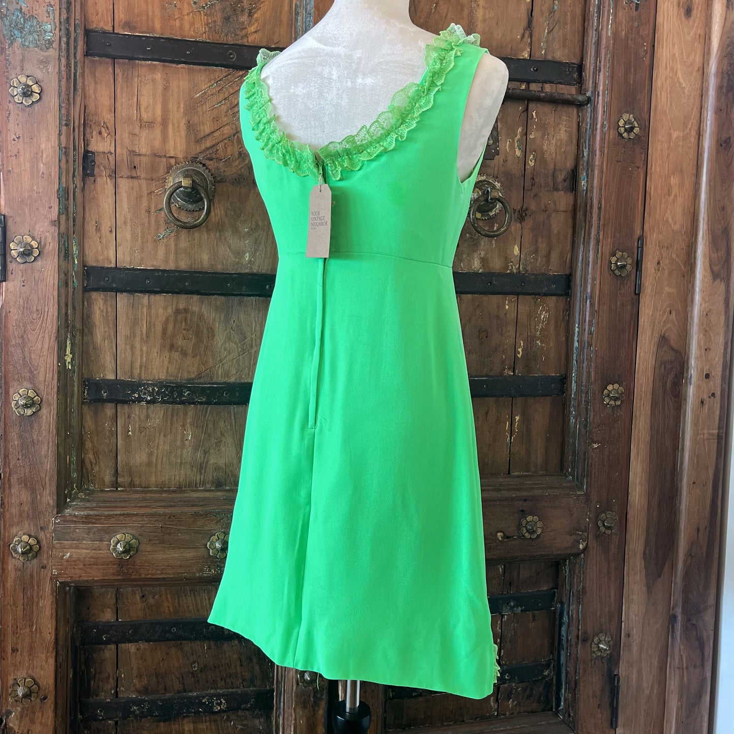 1960s Vintage Ruffle Bow Dress