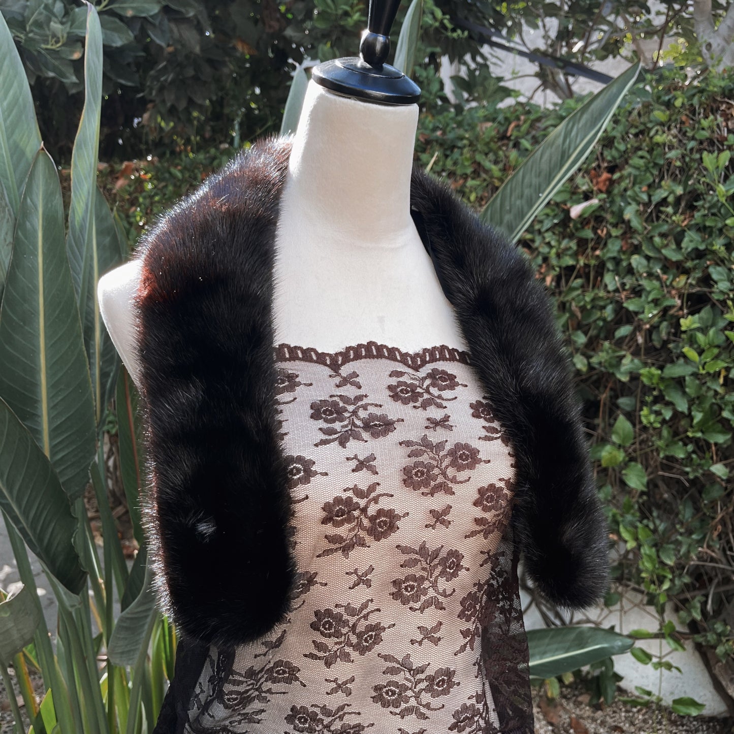 Vintage Mink Fur Collar Black