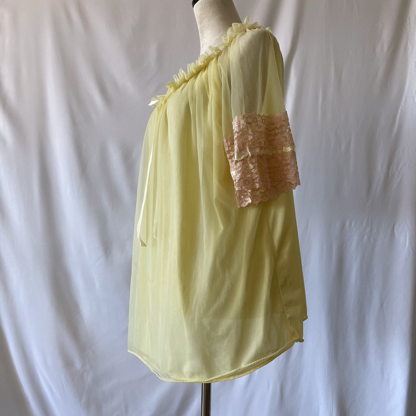 Vintage Babydoll Top Yellow 1960s