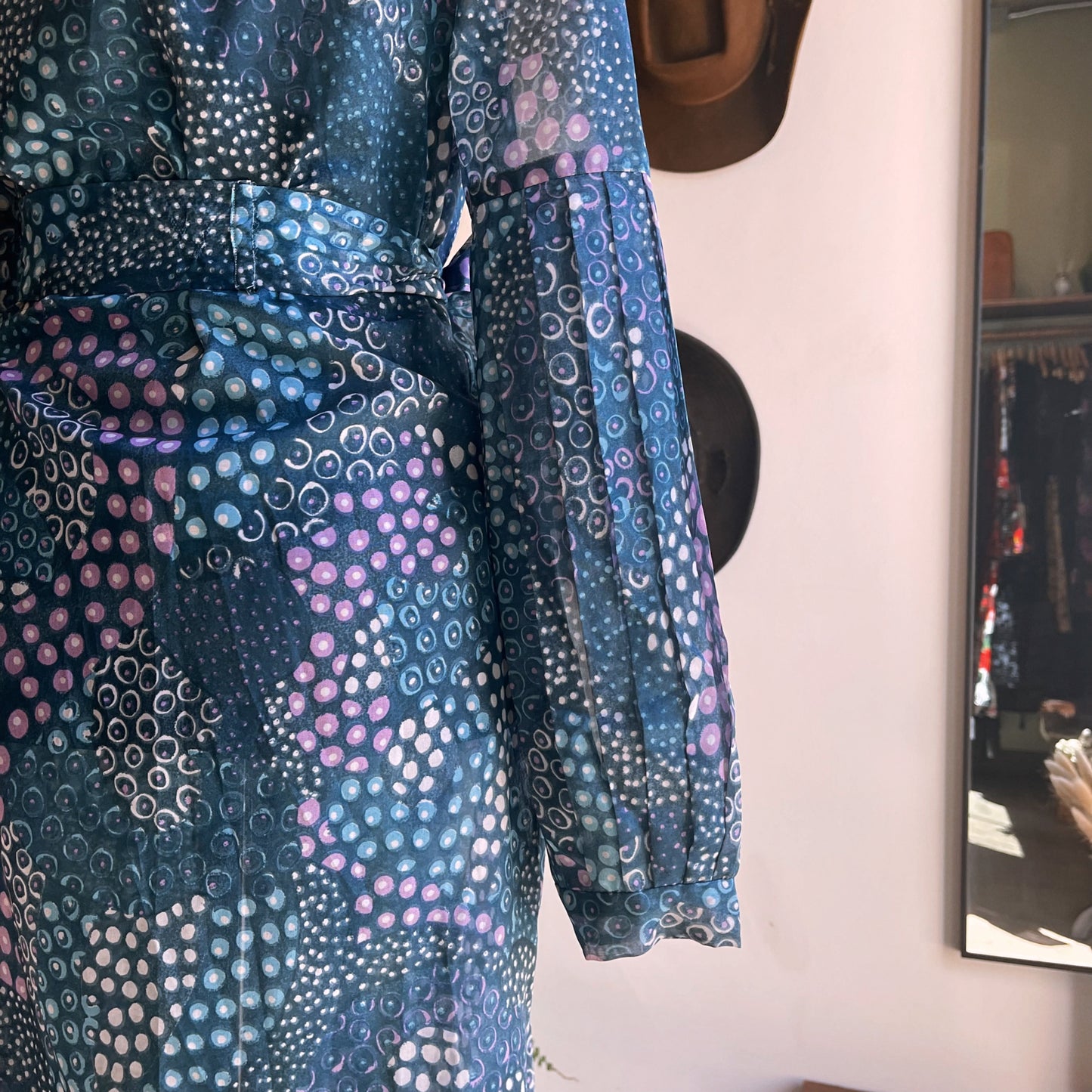 1970s Vintage Handmade Semi Sheer Dress