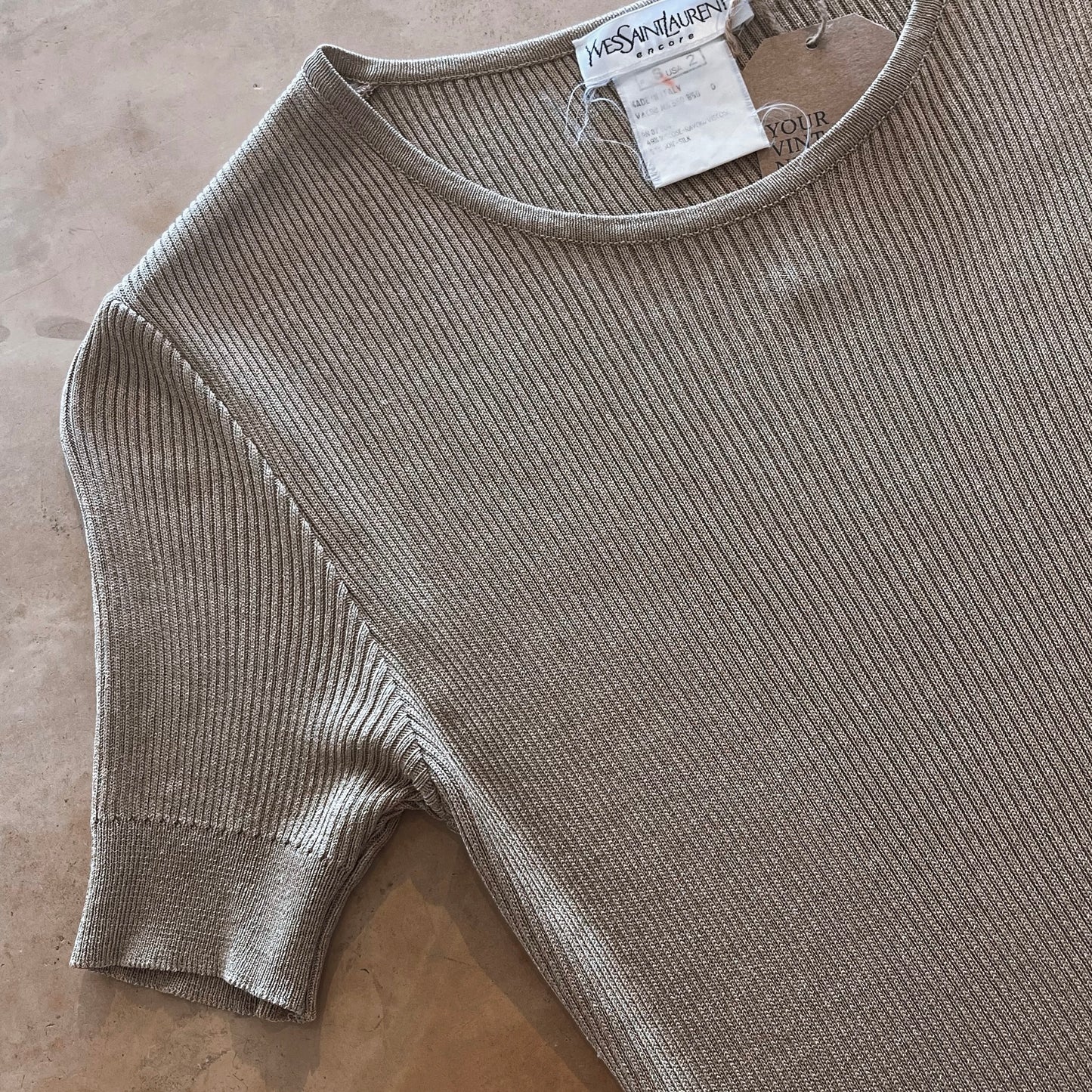 Vintage Yves Saint Laurent Ribbed Knit Top