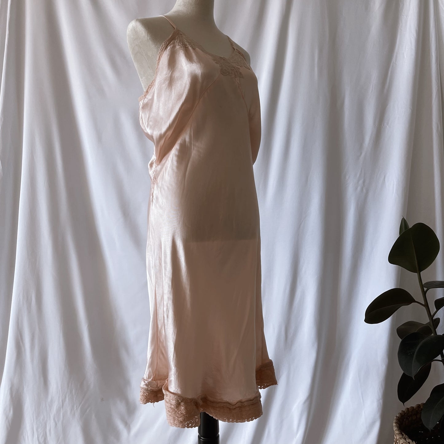 Antique Bias Cut Slip Dress 1930s