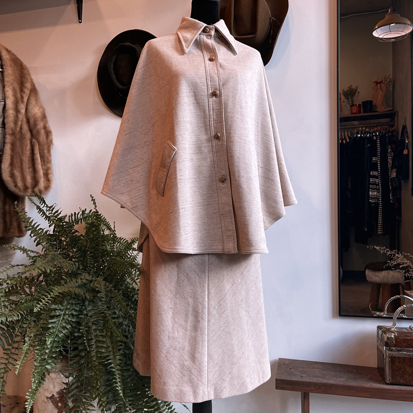 1970s Vintage Cape and Skirt Set by Perceptions