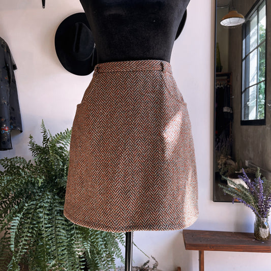 1960s Vintage Wool Mini Skirt