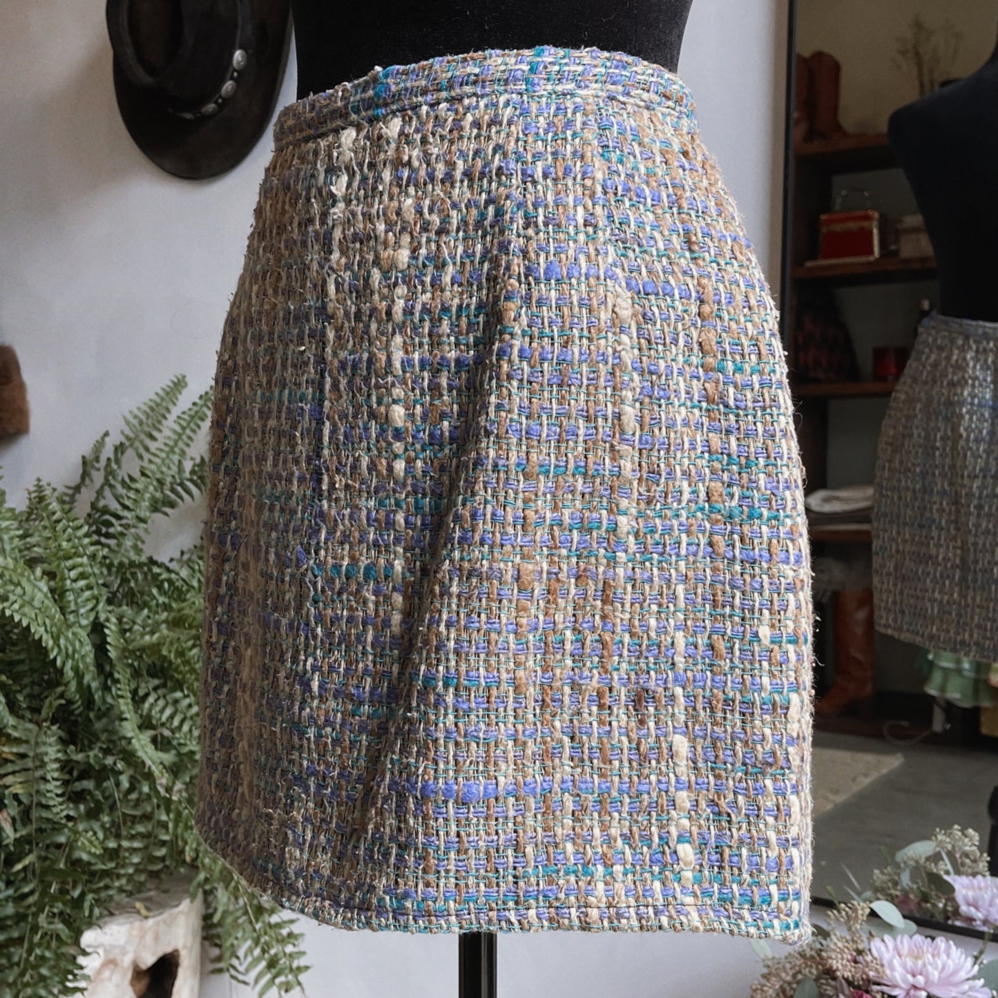 1960s Vintage Tweed Mini Skirt Suit Set Damselle New York