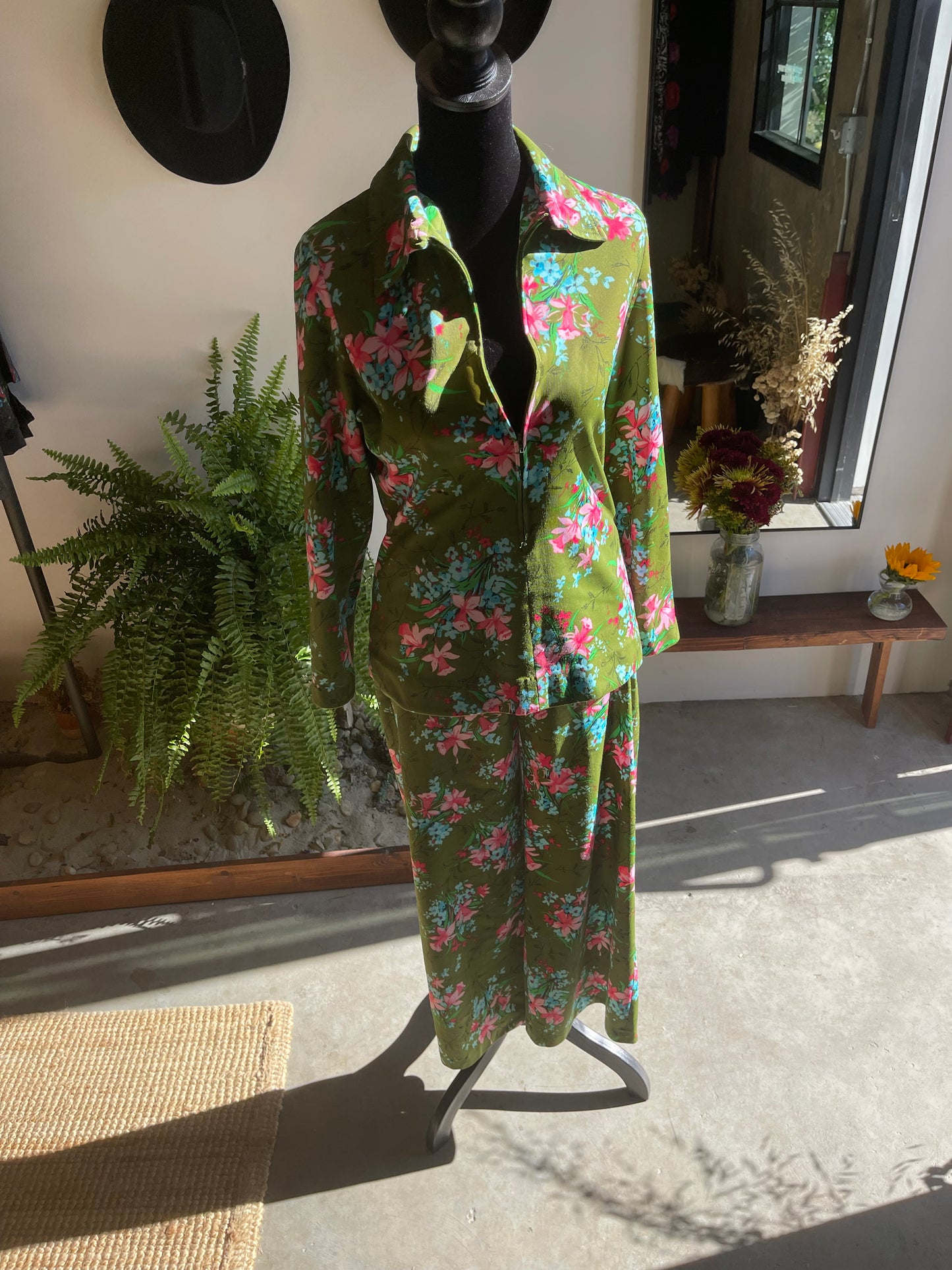 1970s Handmade Vintage Two Piece Disco Knit Set