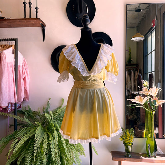 60’s Handmade Ruffle Mini Dress