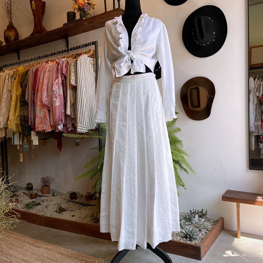 Antique Pleated Cotton Skirt