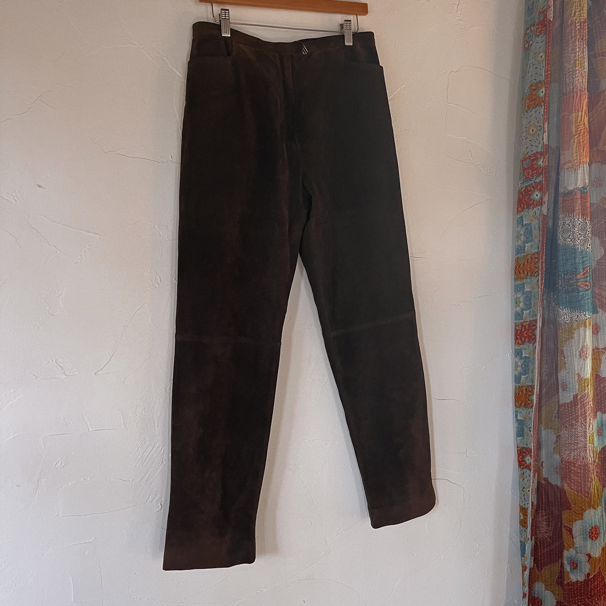 Vintage Michael Kors Suede Leather High Waisted Trouser 90’s Italian - SHOP EZRA