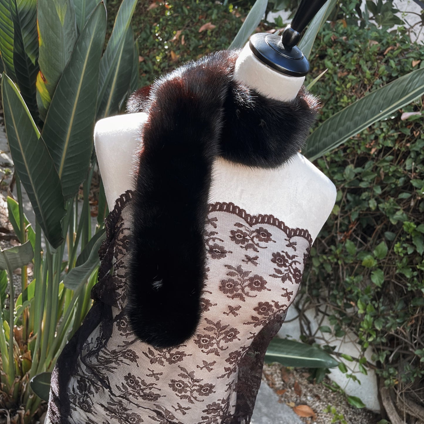 Vintage Mink Fur Collar Black