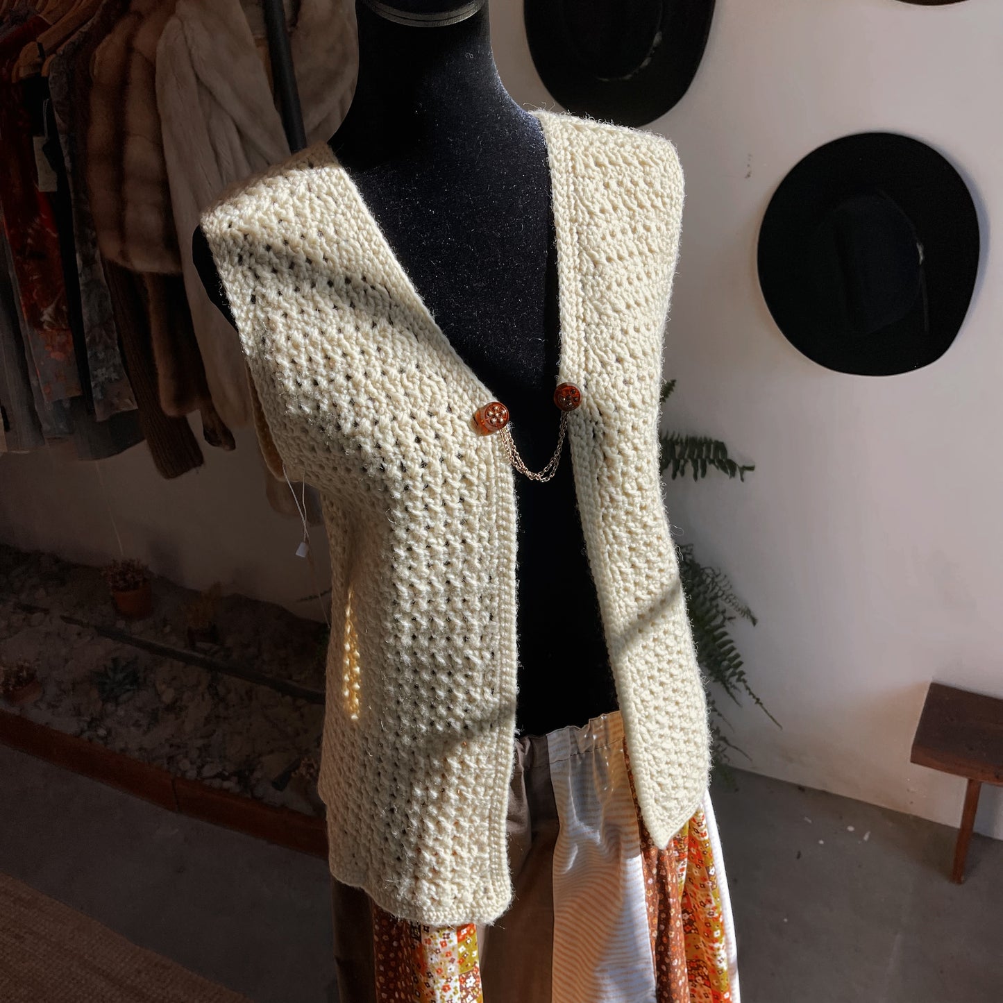 1970s Knit Vest with Chain Closure