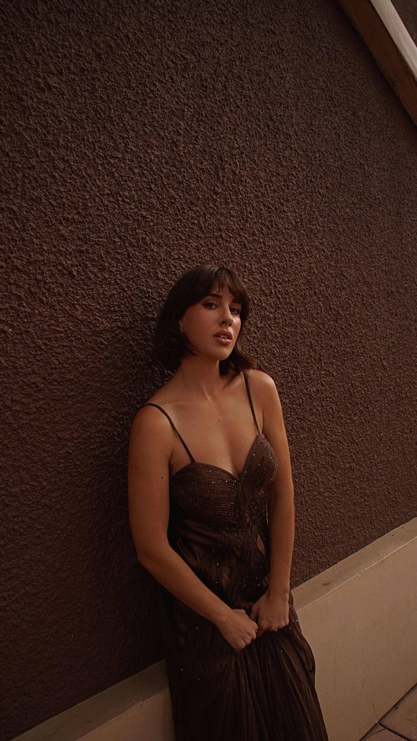 1990s Vintage Nina Austin Silk Beaded Gown