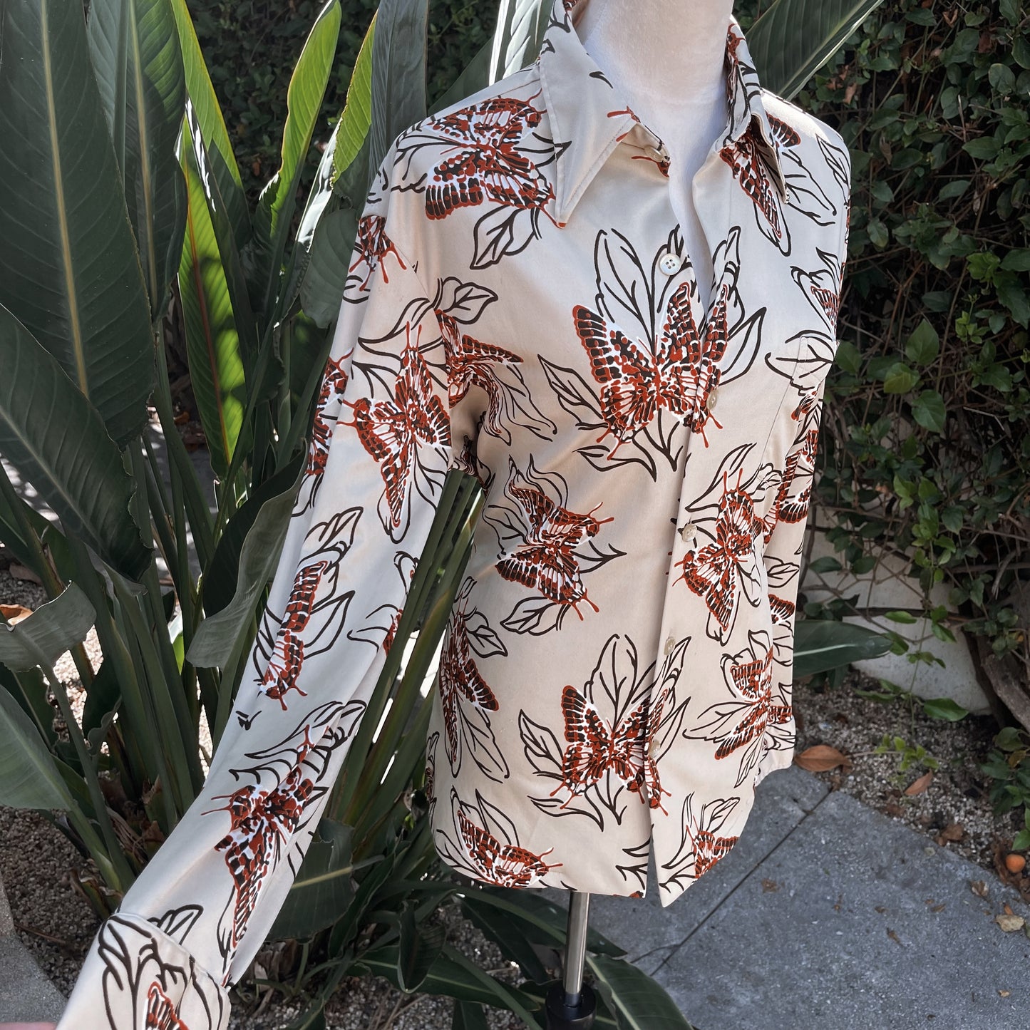 1970s Vintage Disco Knit Butterfly Top