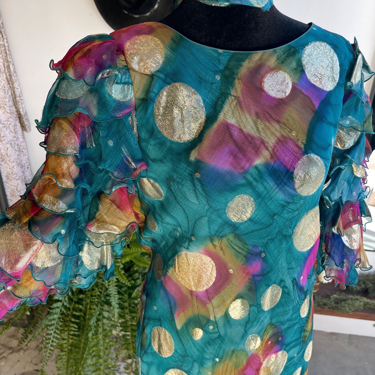 RESERVED 1980s Vintage Judy Hornby Silk Dress