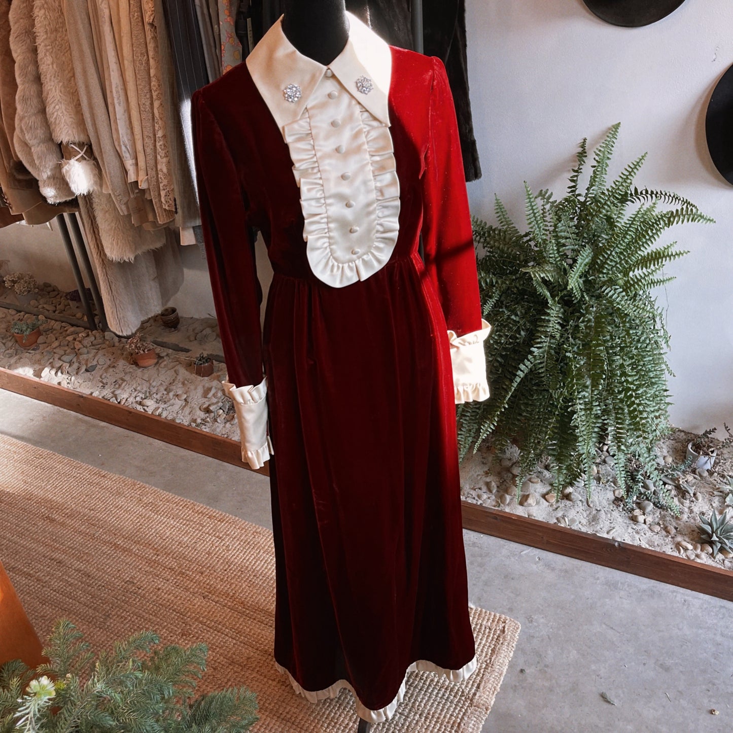 1960s Vintage Velvet Tuxedo Hostess Dress for the Holidays