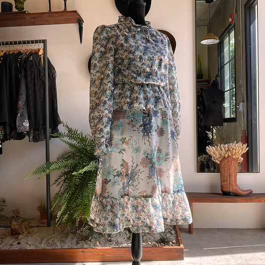 1970s Connections Floral Cotton Dress