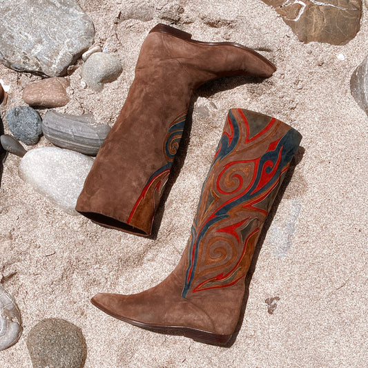 Vintage Bally Italian Suede Western Boot