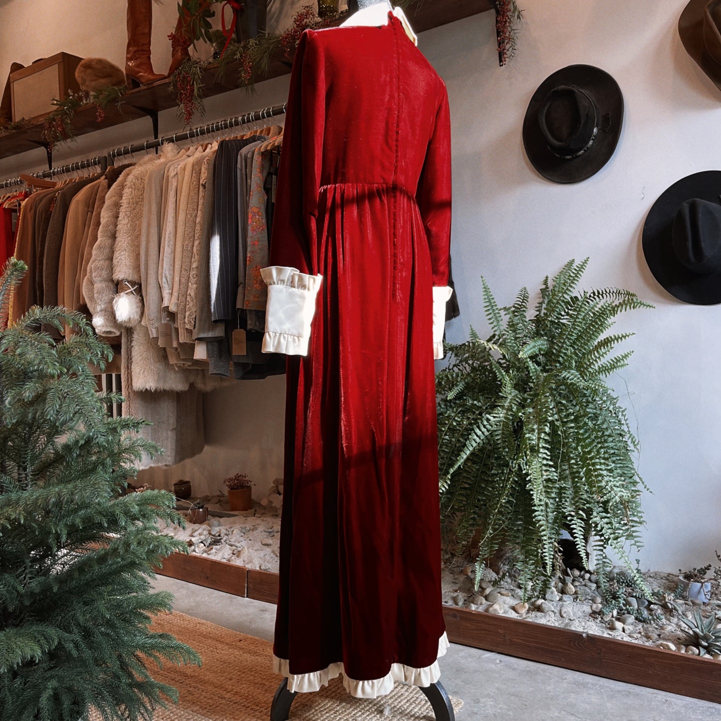 1960s Vintage Velvet Tuxedo Hostess Dress for the Holidays
