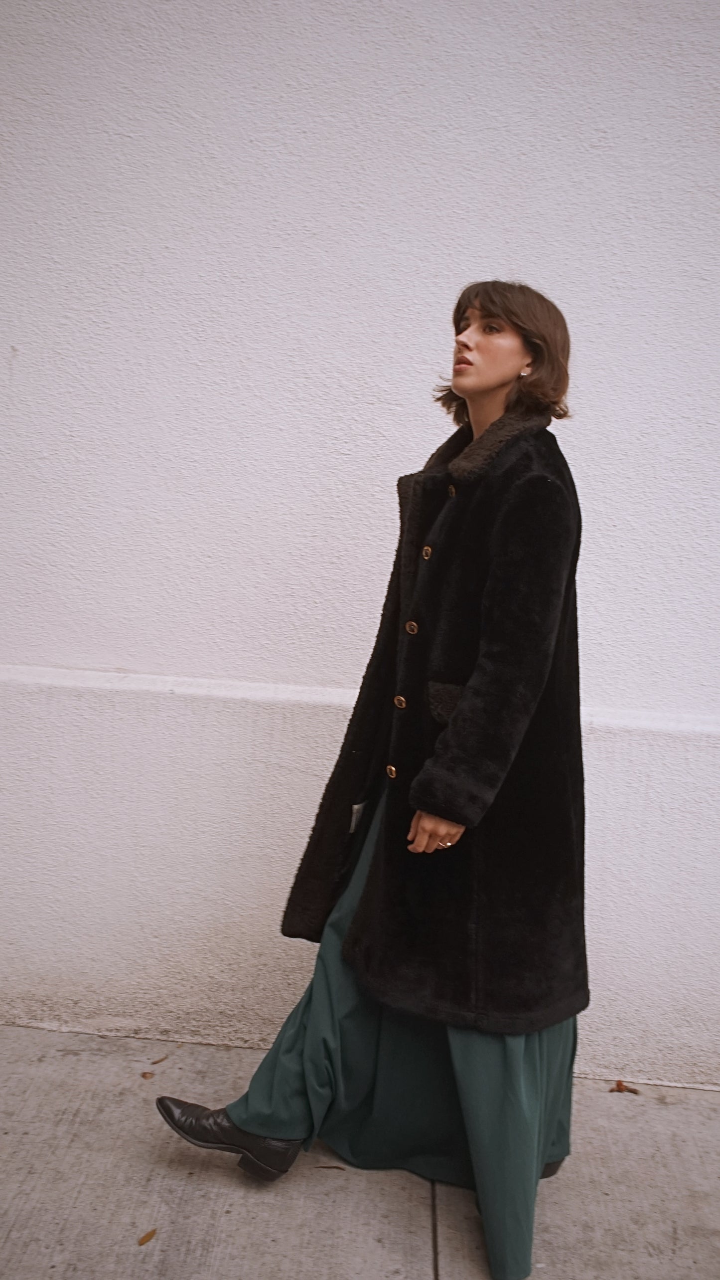 1970s Vintage Faux Fur Teddy Coat by Fingerhut Fashions