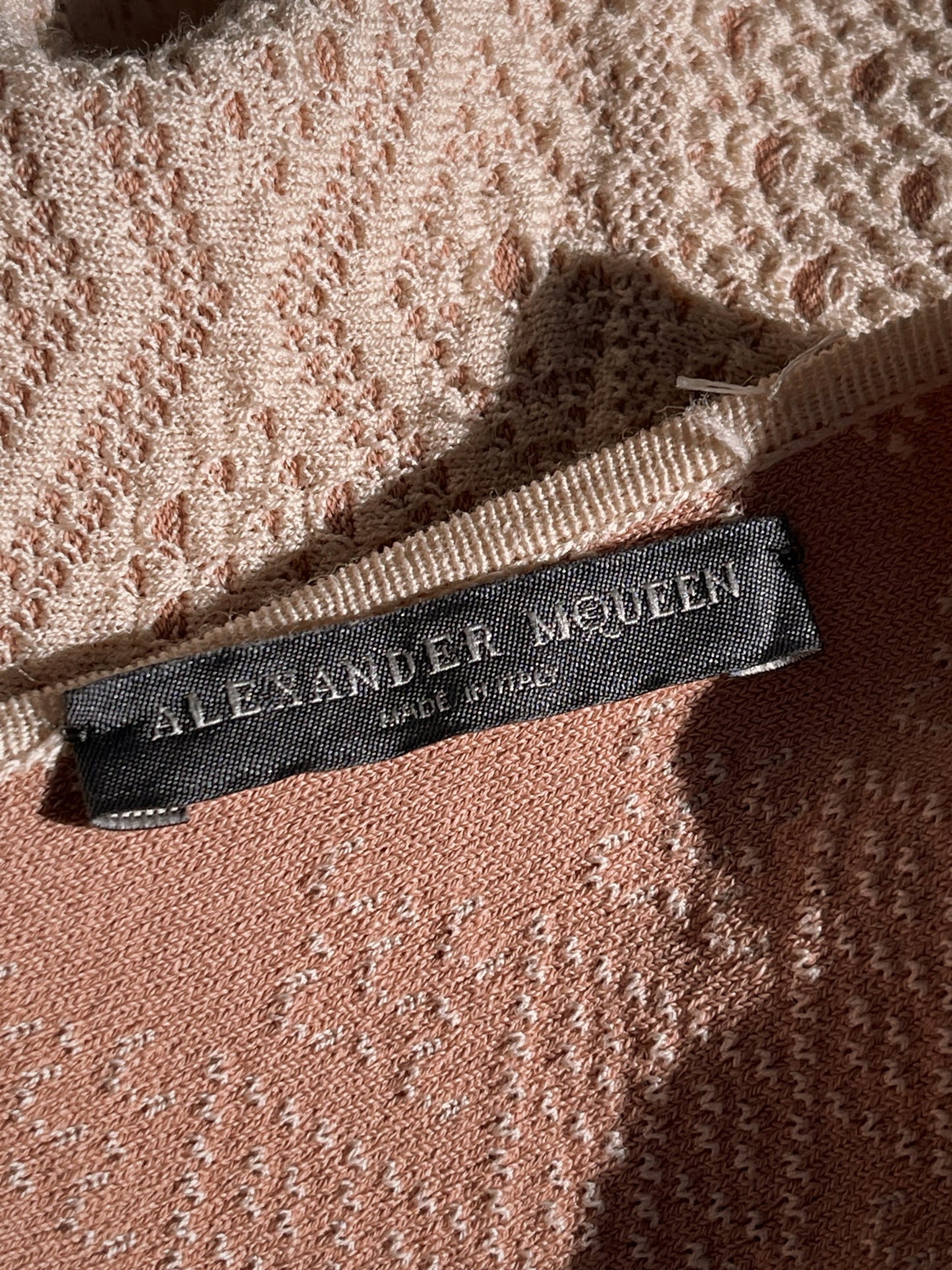 Y2K Alexander McQueen Scuba Knit Crochet Dress