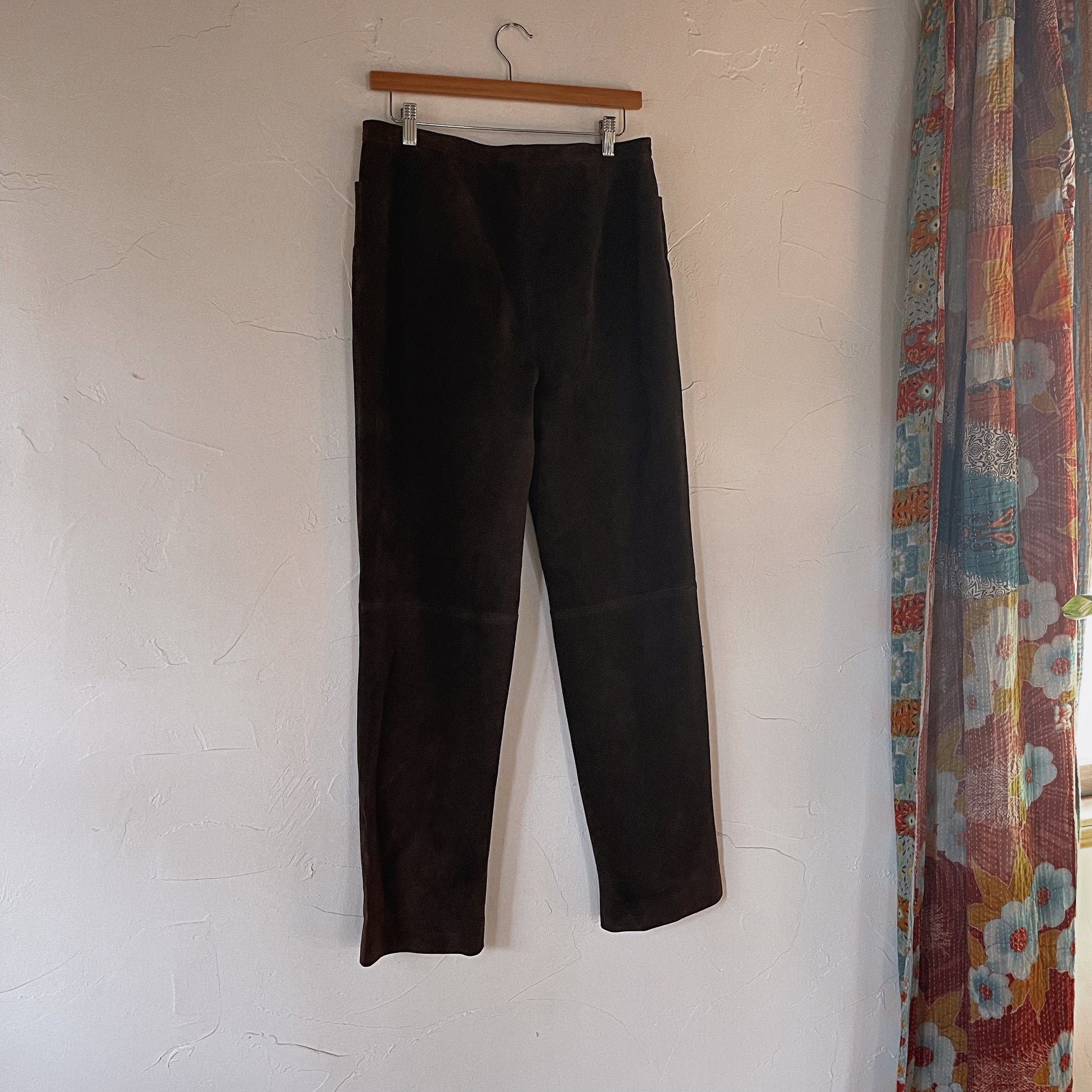 Vintage Michael Kors Suede Leather High Waisted Trouser 90’s Italian - SHOP EZRA