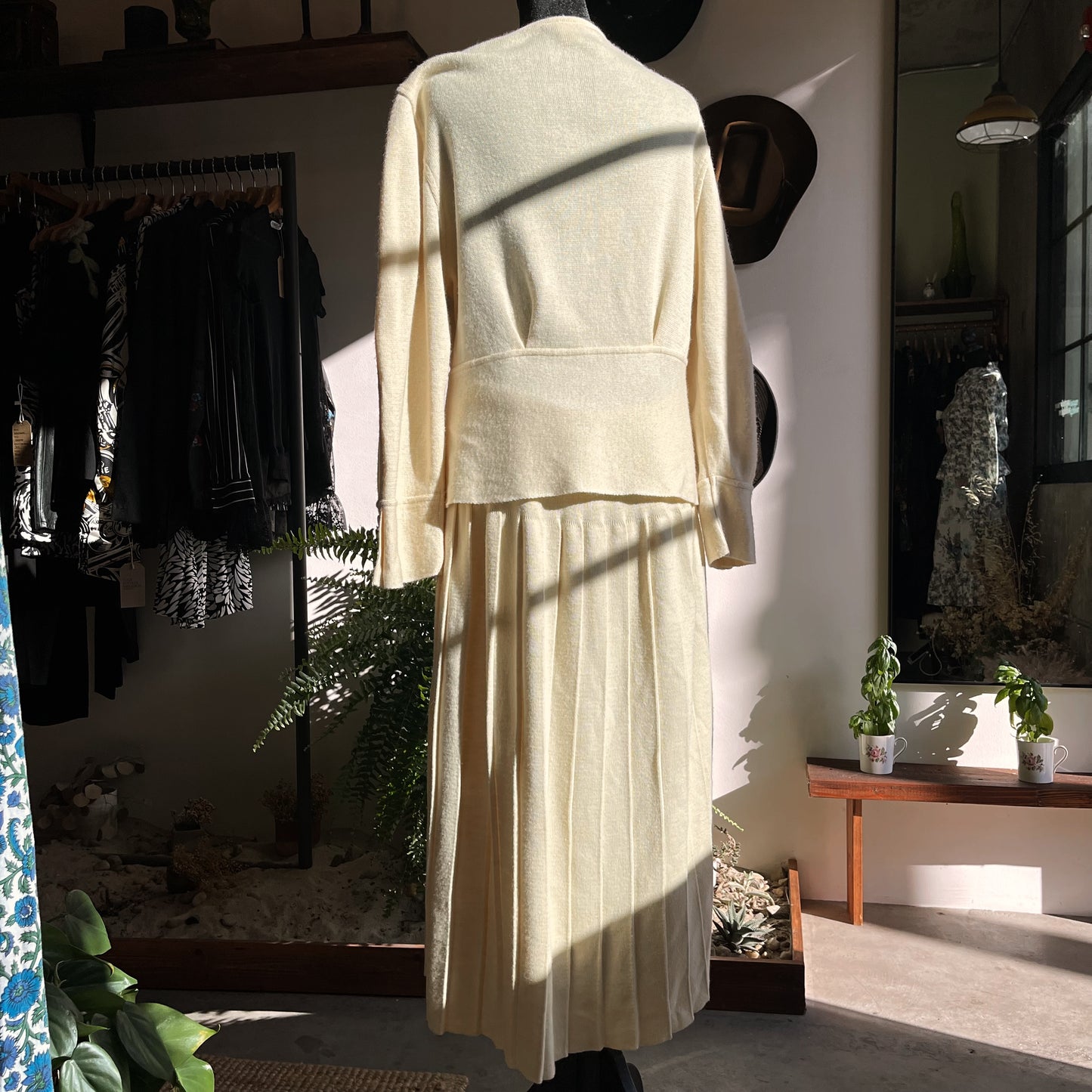 1980s Vintage Rodier Paris Knit Skirt Set