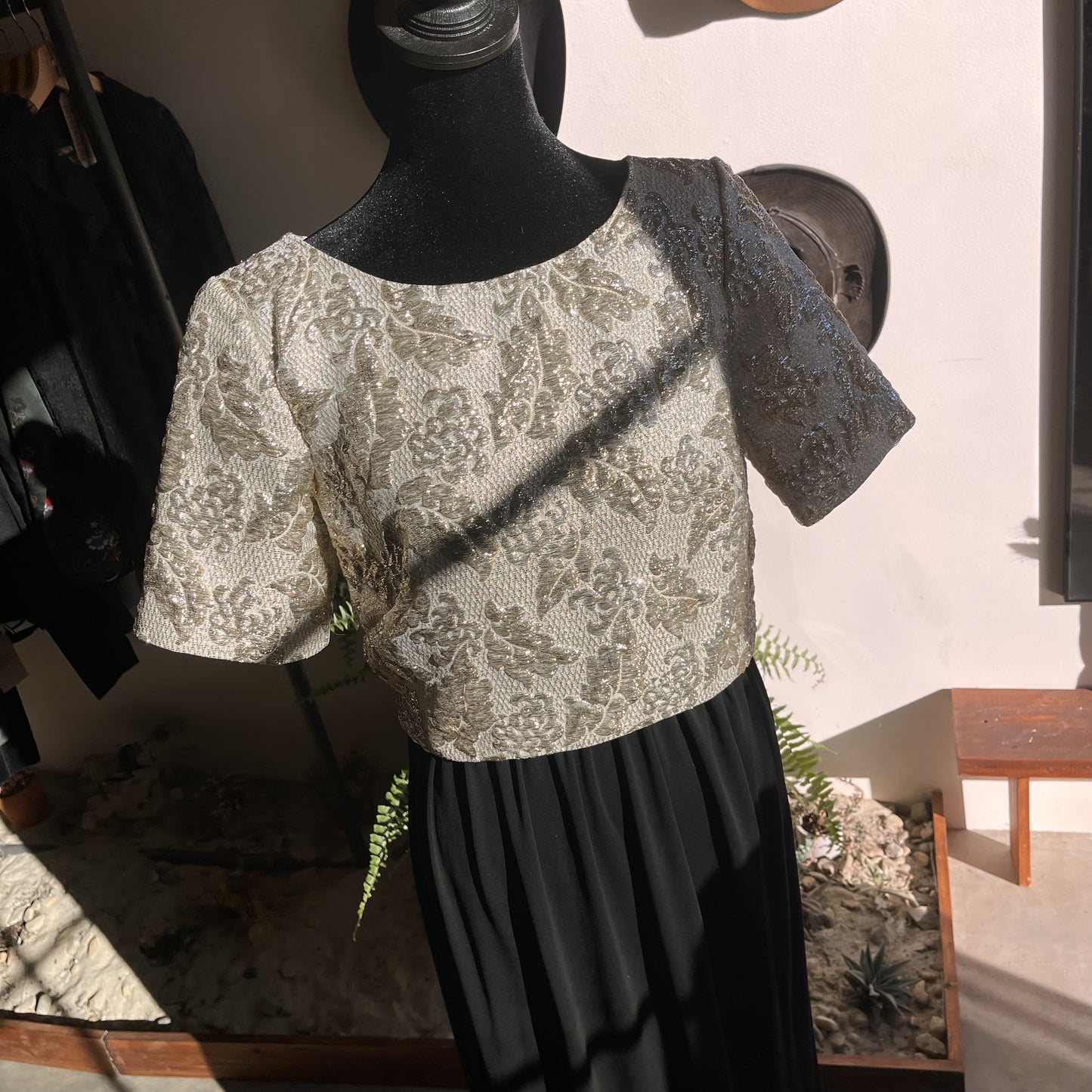 1960s Carol Brent Metallic Short Sleeve Top / Jacket