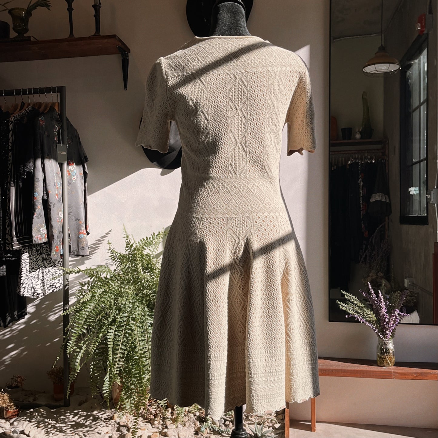 Y2K Alexander McQueen Scuba Knit Crochet Dress