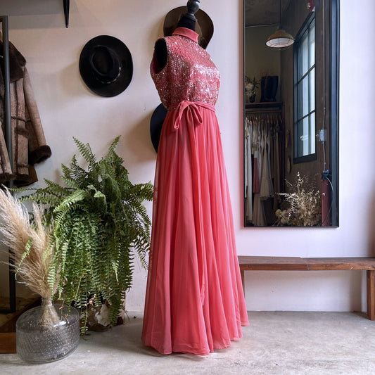 1960s Vintage Jack Bryan Beaded Chiffon Gown