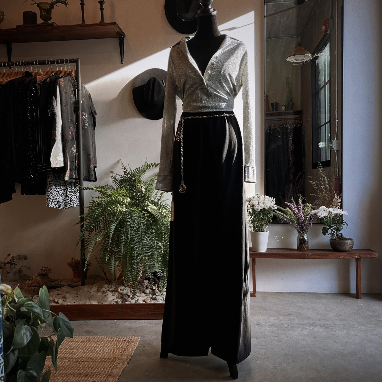 1970s Vintage Metallic Knit Bodysuit