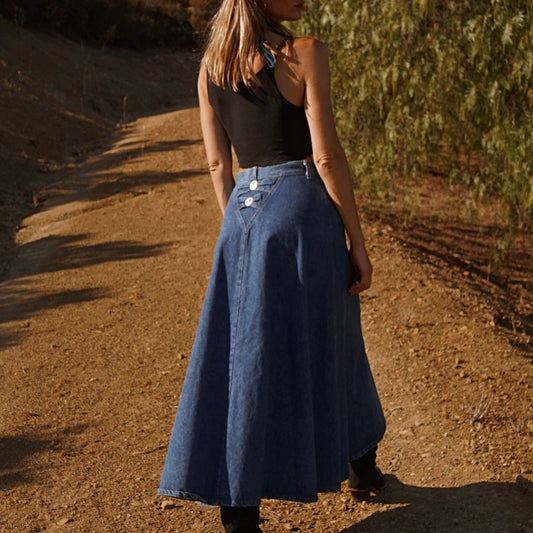 Vintage Rough Rider Denim Western Skirt