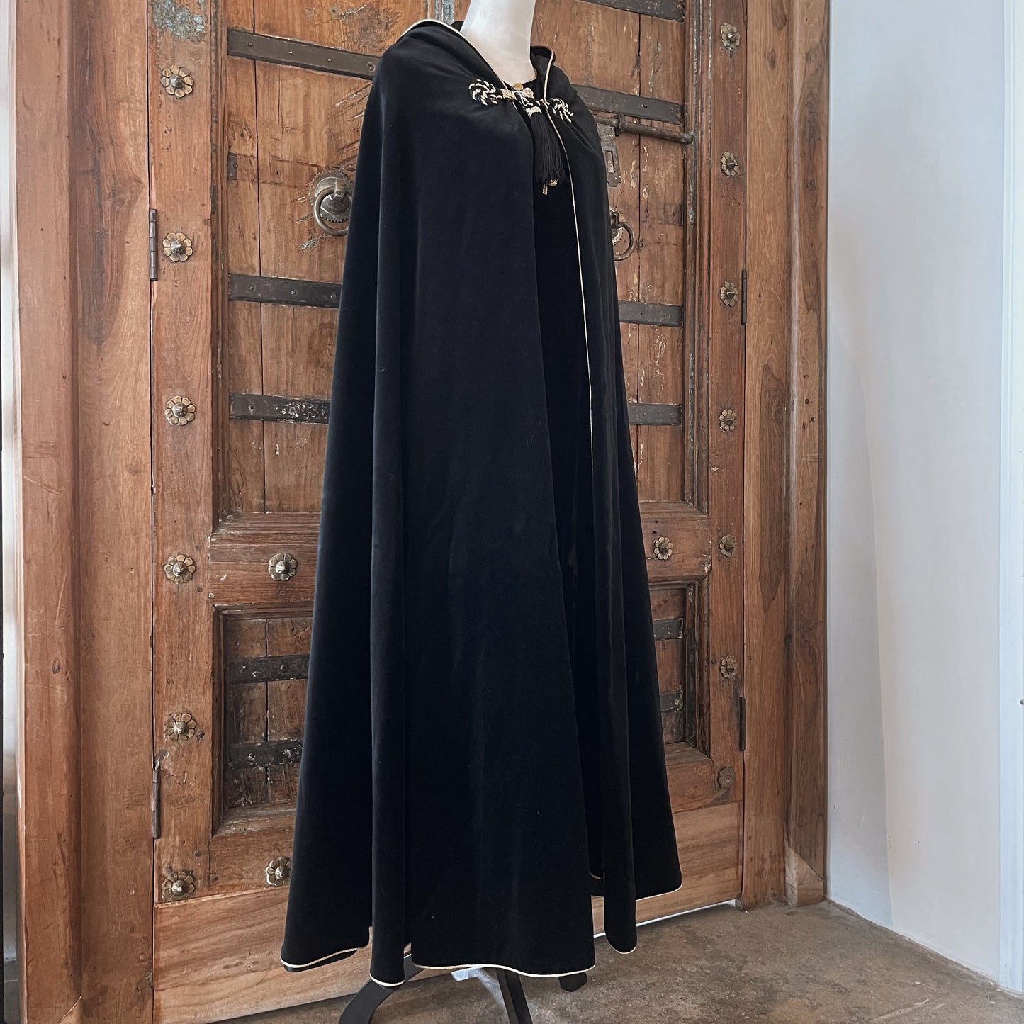 1970s Vintage Yves Saint Laurent Russian Collection Velvet Cape