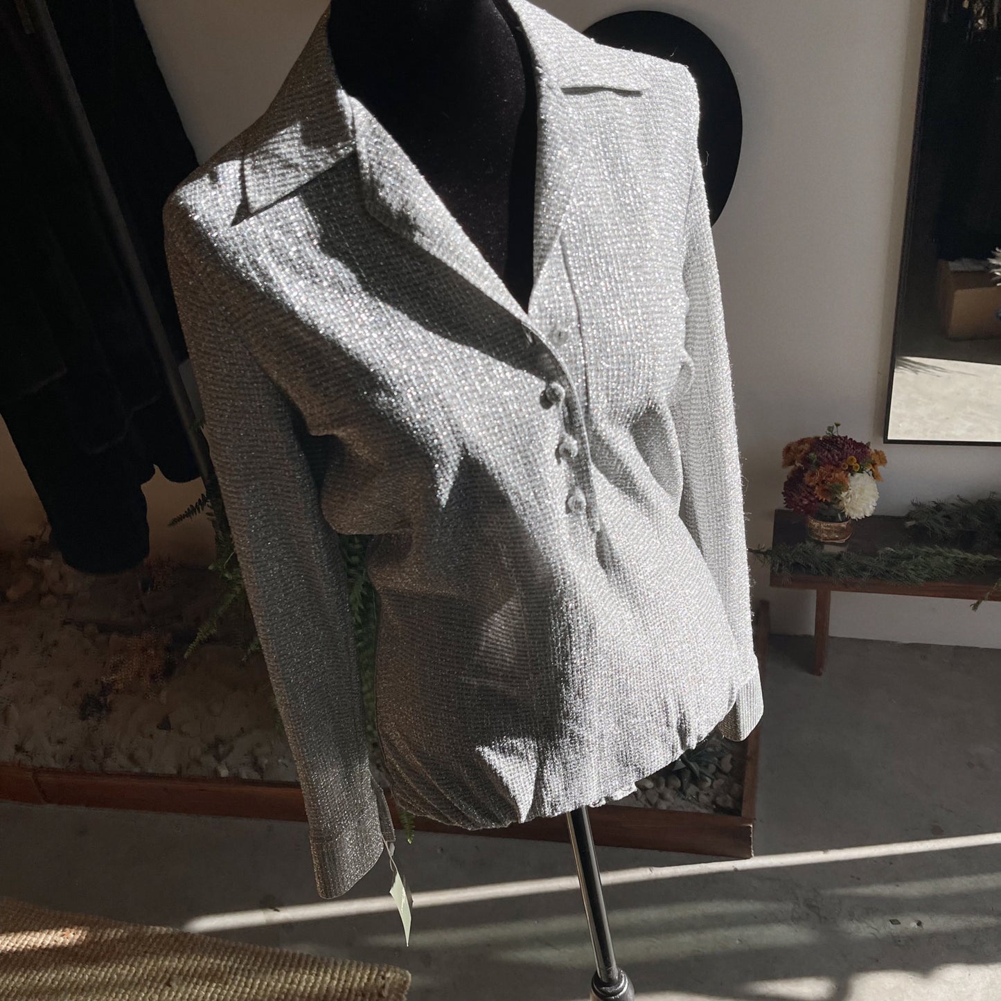 1970s Vintage Metallic Knit Bodysuit