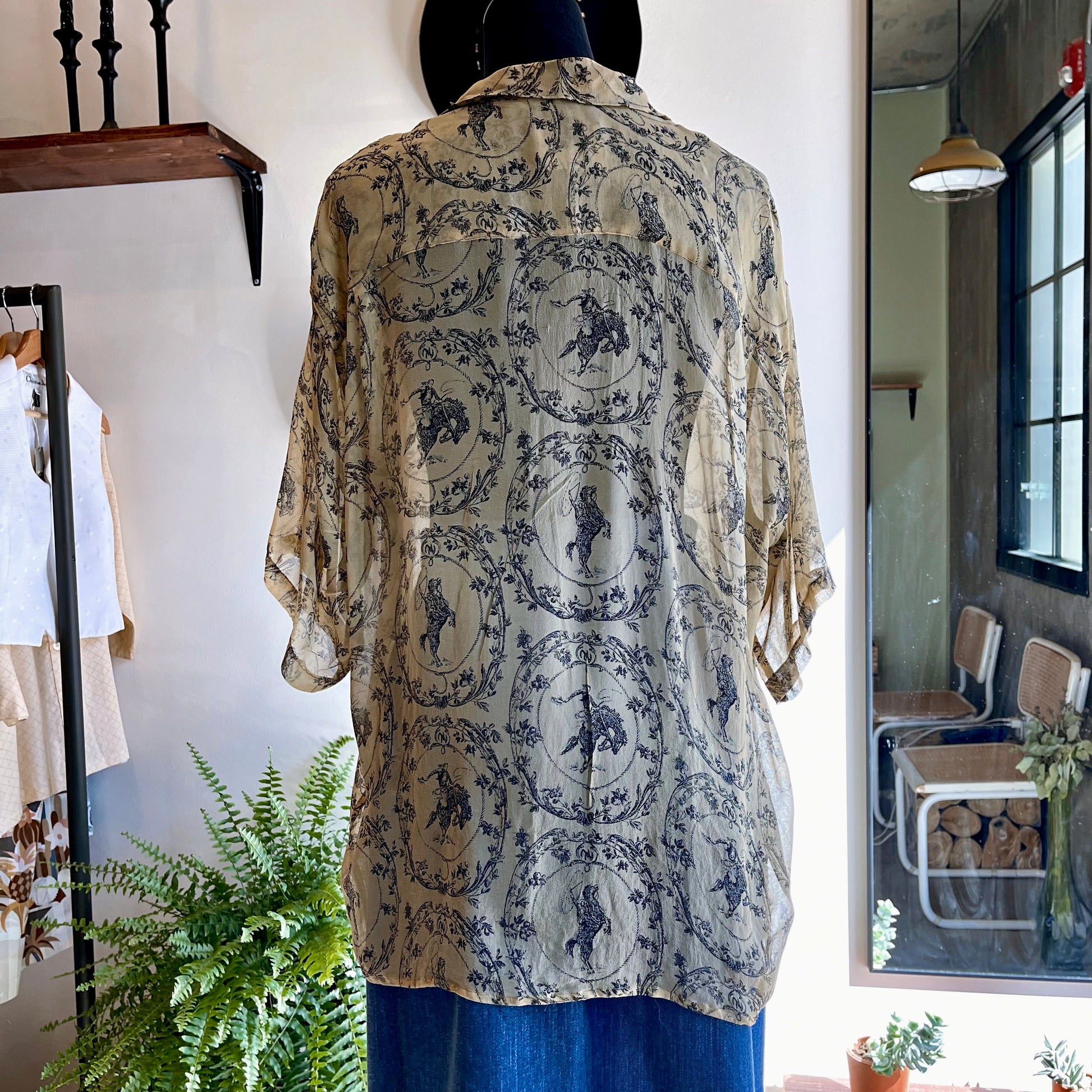 Vintage Silk Rodeo Cowboy Blouse 70’s - Your Vintage Neighbor