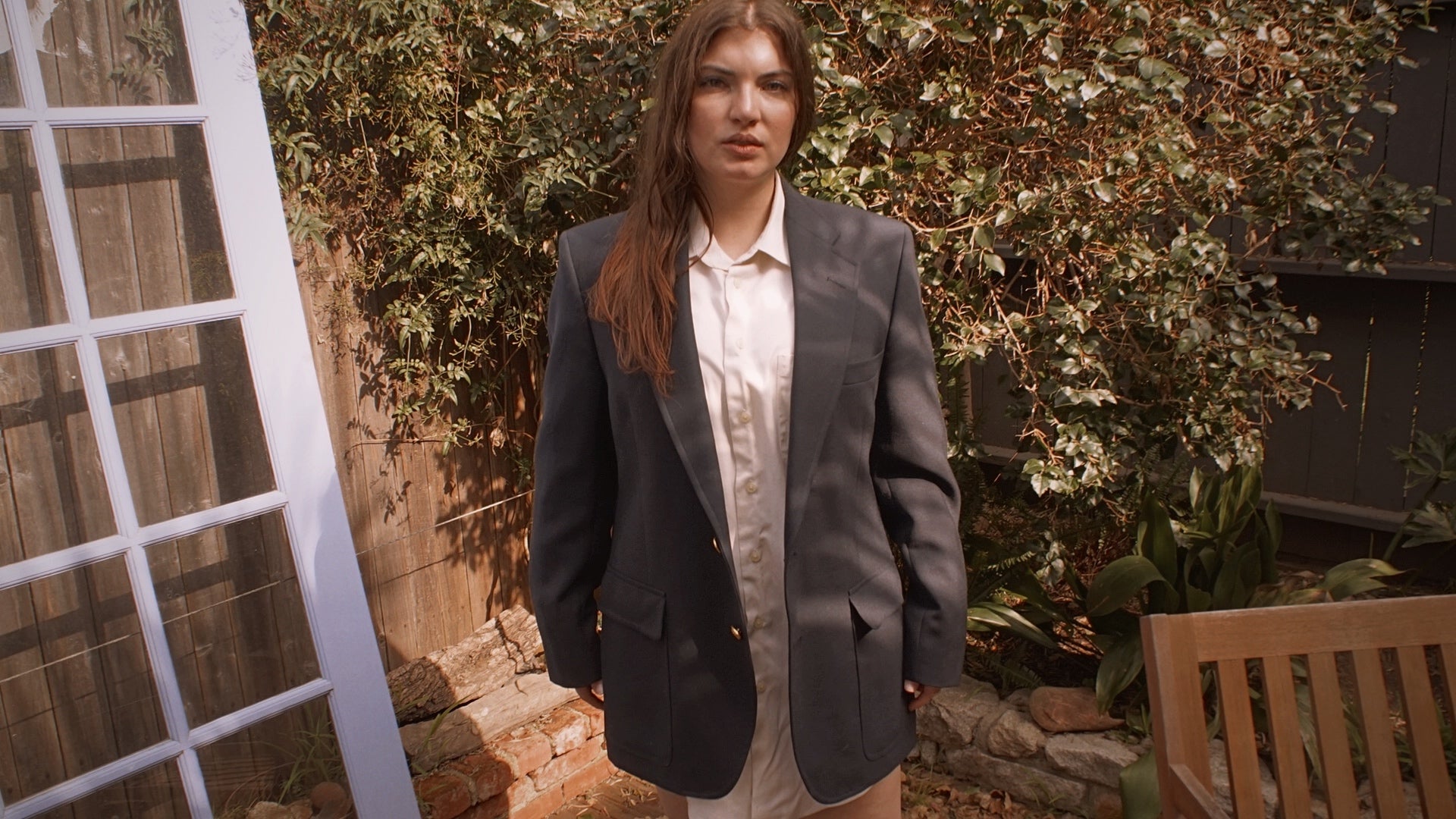 Vintage Oversized Wool Linen Blazer by Bullock’s Palm Beach 80’s - SHOP EZRA