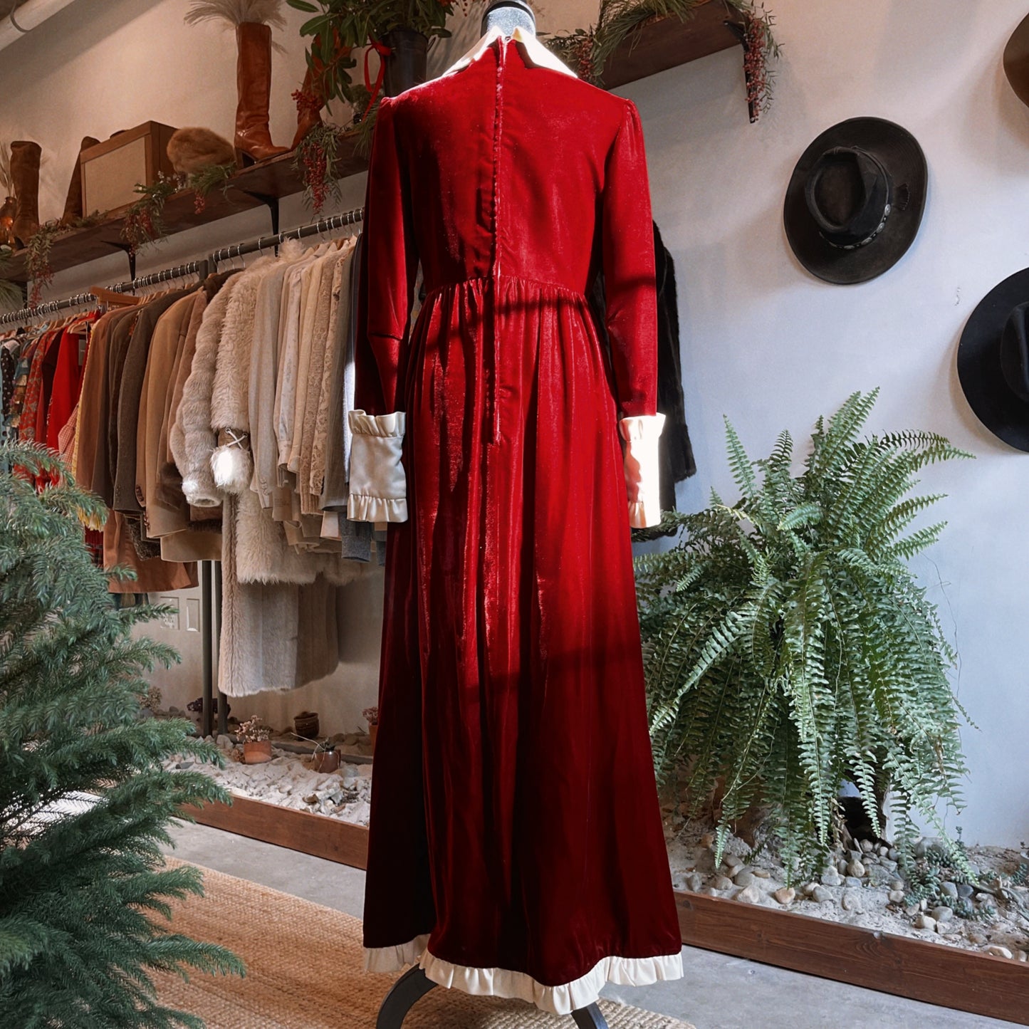1960s Vintage Velvet Tuxedo Hostess Dress for the Holidays