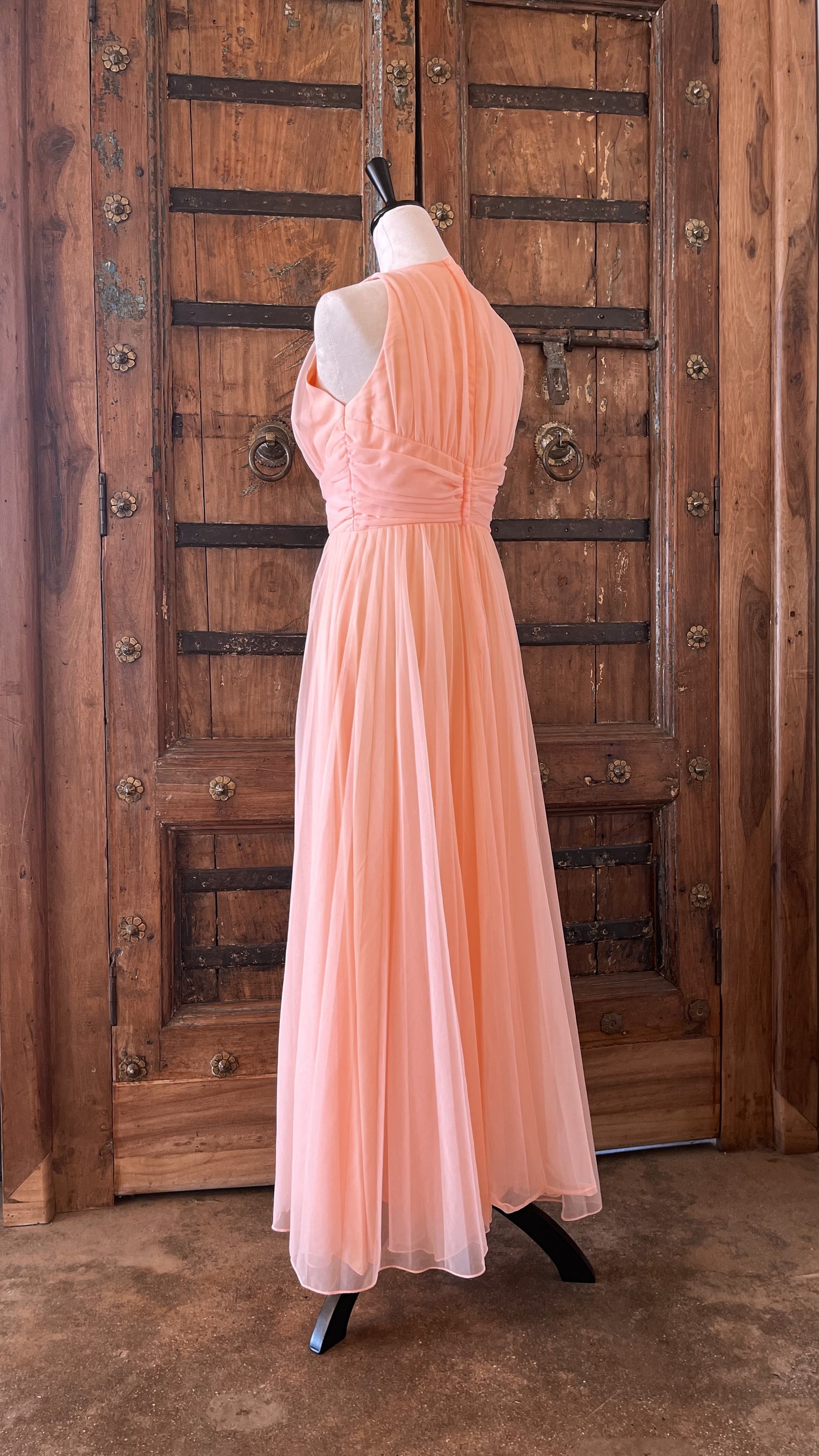 1960s Vintage Chiffon Layered Sylvia Ann Dress with Cape