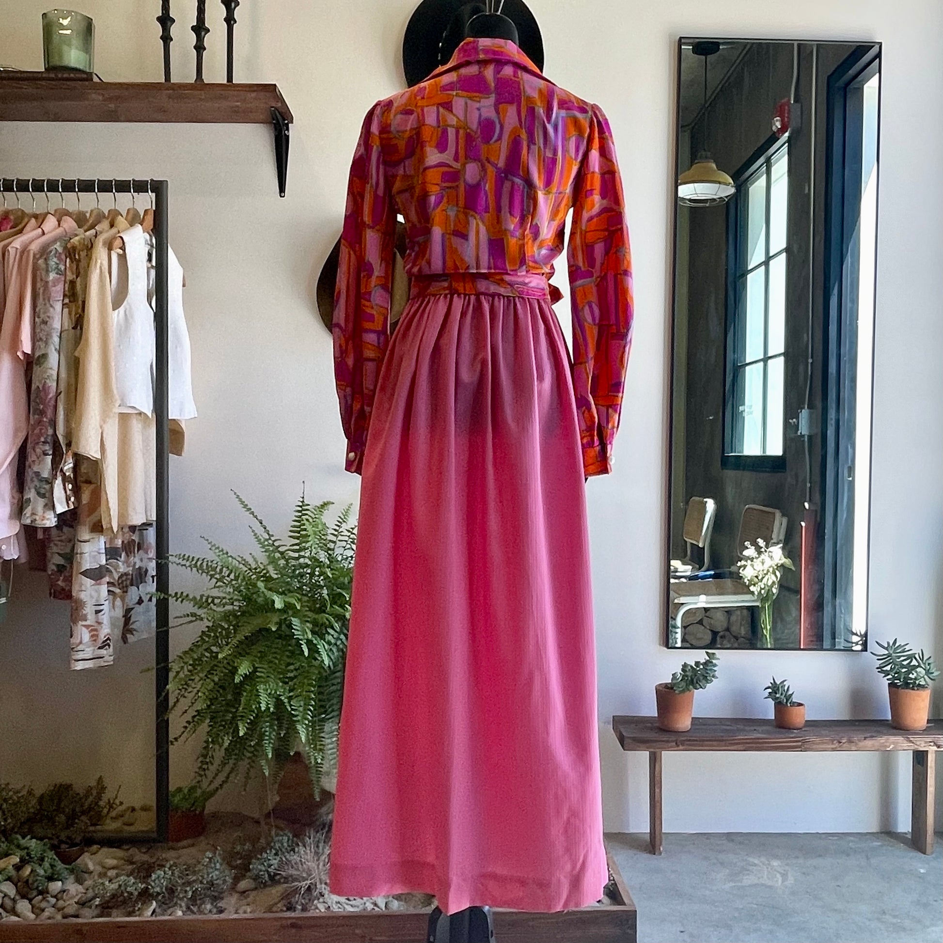 vintage prairie dress Vintage 70's Psychedelic Hostess Prairie Dress