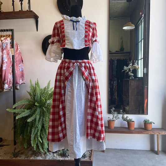 60’s Vintage Gingham Skirt Set