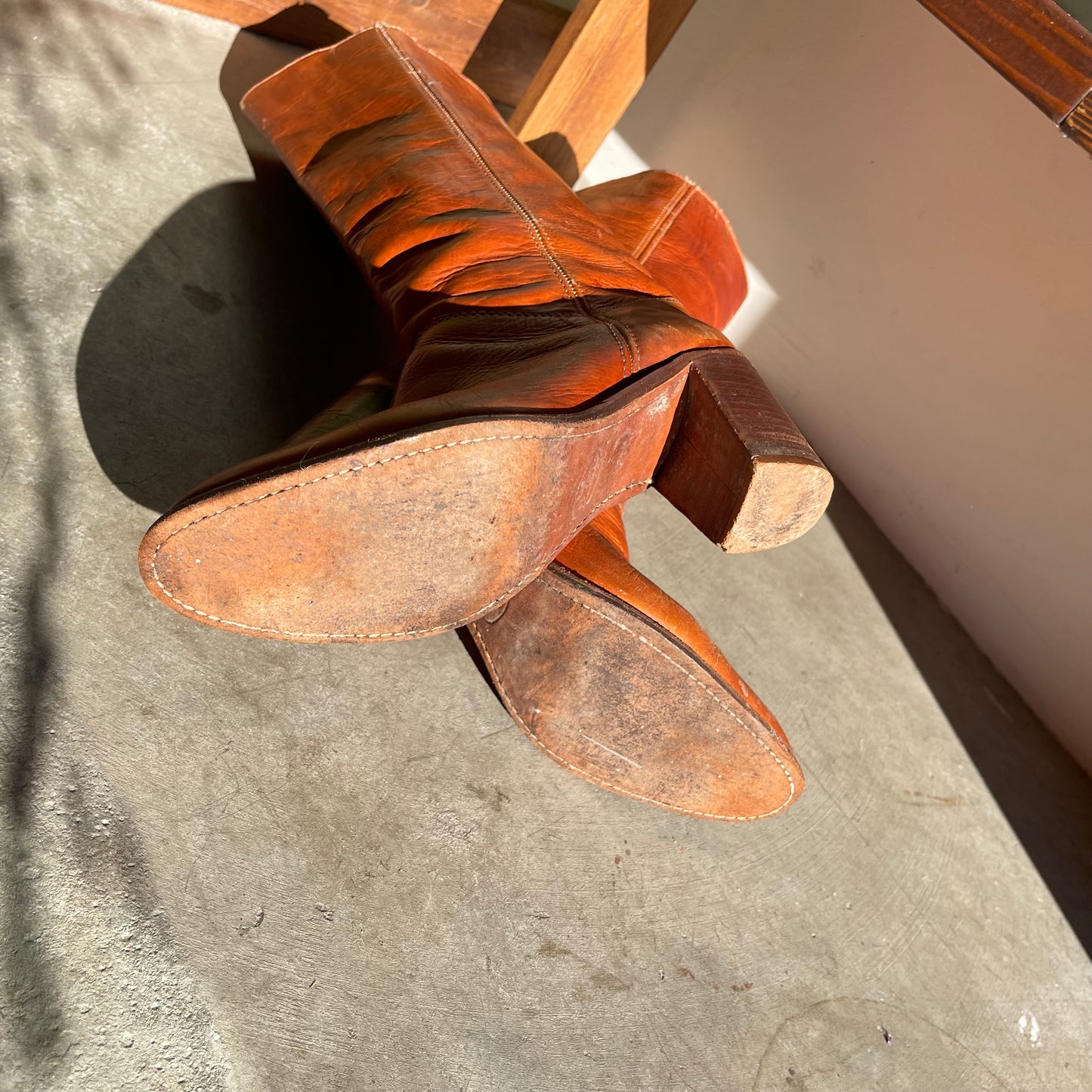 Brazilian Leather Round Toe Vintage Boots 10