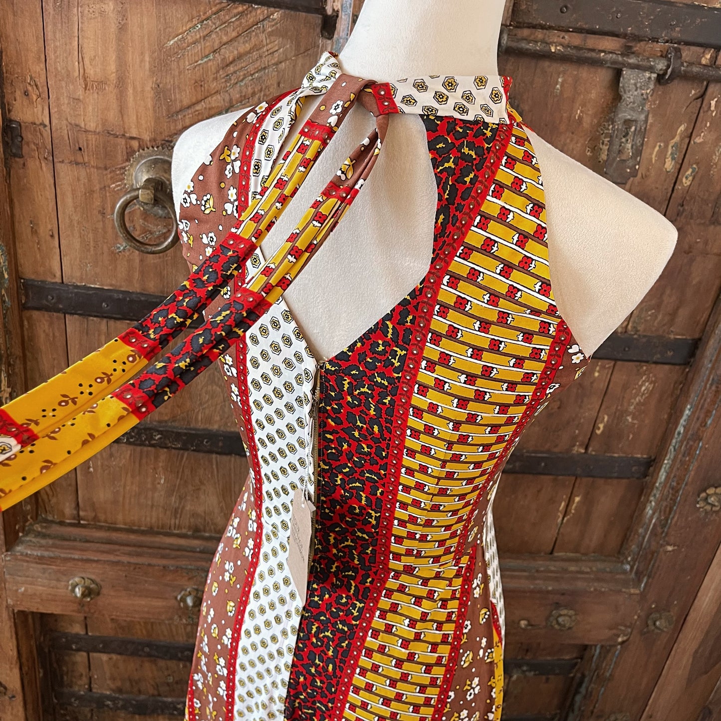 1970s Vintage Handmade Print Boho Dress