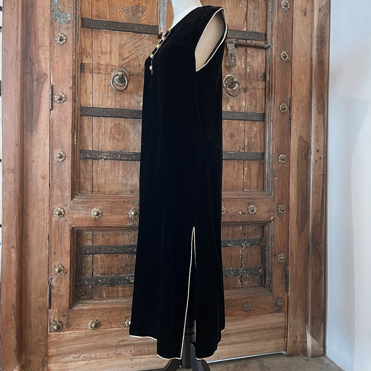 1970s Vintage Yves Saint Laurent Russian Collection Velvet Dress