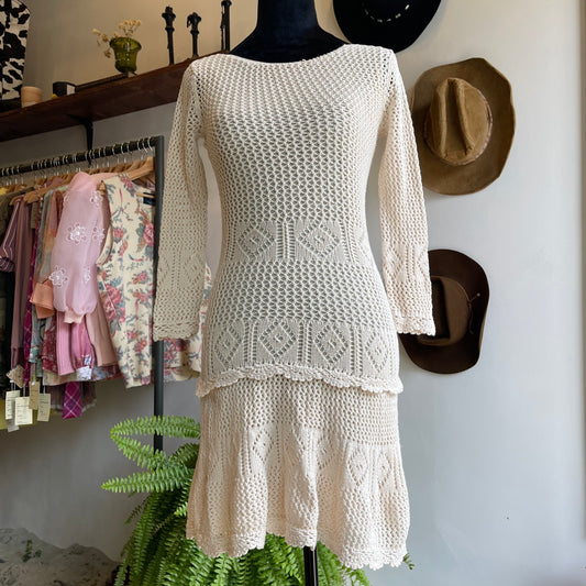 Vintage Crochet Mini Dress